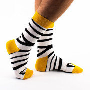 Дизайнерские носки серии В мире животных "Зебра", р-р 40-44 (белый полосатый)
