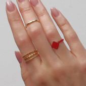 Кольцо набор 5 штук "Идеальные пальчики" узор, цвет красно-золотой   7521828