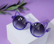 Солнцезащитные очки с чехлом &quot;Cat&quot; purple