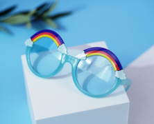 Солнцезащитные очки с чехлом &quot;Rainbow&quot; blue