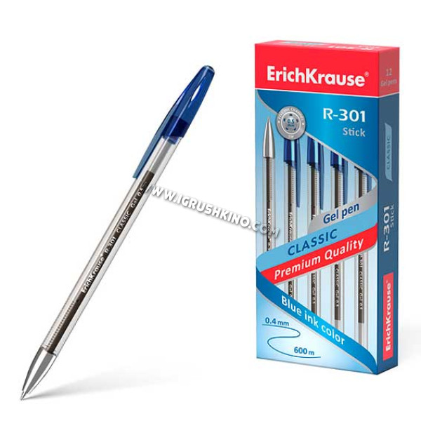 Ручка гелевая EK R-301 Classic Gel Stick 53346 синяя,0.5мм
