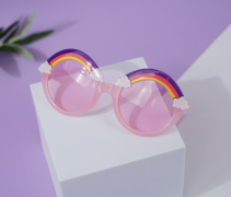 Солнцезащитные очки с чехлом &quot;Rainbow&quot; soft pink