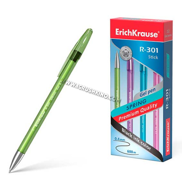 Ручка гелевая EK R-301 "Spring Gel Stick" 53349 чёрная, 0,5мм
