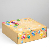 Подарочная коробка "С шариками", крафт, 28,5 х 9,5 х 29,5 см 6383917