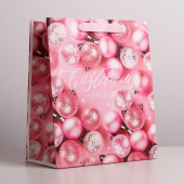 Пакет ламинированный вертикальный «Розовые шарики», ML 23 × 27 × 11,5 см   4843457