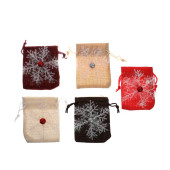 Мешок для подарков "Снежинка" размер 9х7 см, цвета МИКС 7470591