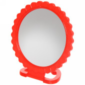 Зеркало настольное в пластиковой оправе "Лепестки", круг, подвесное d-17см
