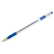 Ручка масл. шар. MunHwa MC GOLD синяя 1мм BMC10-02 с держателем