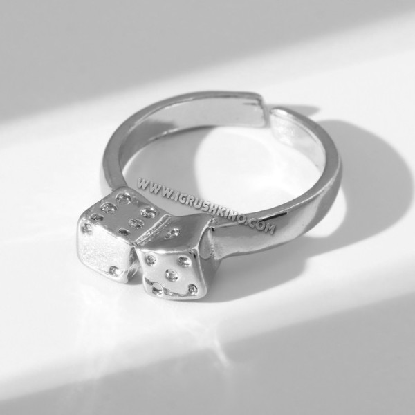 Кольцо "Настроение" кубики, цвет серебро, безразмерное   7789989