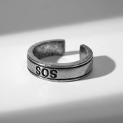 Кольцо SOS, цвет серебро, безразмерное   9321110