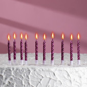 Свечи в торт "Спираль", 10 шт, средние, 7 см, фиолетовый металлик 2919666