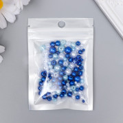 Бусины для творчества пластик &quot;Круглые. Ассорти синее&quot; d=3-8 мм, набор 10 гр   7459630