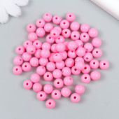 Бусины пластик "Ярко-розовые" глянец набор 25 гр d=0,8 см   9424549