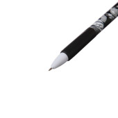 Ручка гелевая автоматическая черная, с резиновым держателем, ч/б корпус, Аниме МИКС   9669332