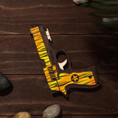 Сувенир деревянный «Резинкострел, жёлтые линии» + 4 резинки   4577002