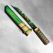 Сувенир деревянный "Нож Танто", в ножнах, зеленый 9762270