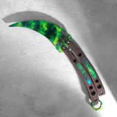 Сувенир деревянный "Нож-бабочка. Керамбит", синий с зелёным 9762239