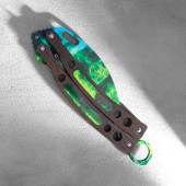 Сувенир деревянный "Нож-бабочка. Керамбит", синий с зелёным 9762239