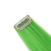Локон накладной искусственный 50(±5)см волос прямой матт 5гр на заколке зелёный 15С#  7436004