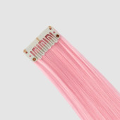Локон накладной искусственный 50(±5)см волос прямой матт 5гр на заколке розовый QF   5403358