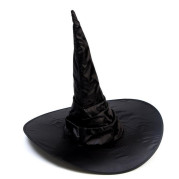 Шляпа Ведьмочки драпированная, блестящая, черная 10074418