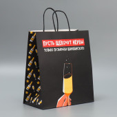 Пакет подарочный крафтовый «Шампанское», 28 × 32 × 15 см      9524138