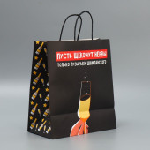 Пакет подарочный крафтовый «Шампанское», 28 × 32 × 15 см      9524138