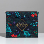 Пакет-коробка «Новогодняя ботаника», 23 × 18 × 11 см 4922086