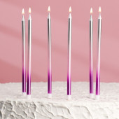 Свечи в торт "Ройс. Градиент", 6 шт, высокие, 13 см, фиолетовый, розовый, серебро 5060040