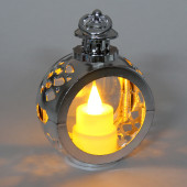 Сувенир с подсветкой "Горящая свеча" 8,5*12 см, Серебро