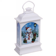 Сувенир с подсветкой &quot;Новогодняя лампа со снеговичком&quot; 12,5*6,5 см, Белый (3xLR44)
