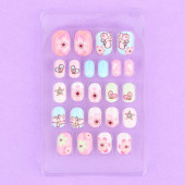 Детские накладные ногти "Цветочки", 24 шт   9912123