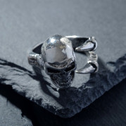 Кольцо &quot;Перстень&quot; череп, цвет чернёное серебро, безразмерное 7664808