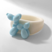 Кольцо "Собачка" из воздушных шаров, цвет бело-голубой, 17 размер   9604078