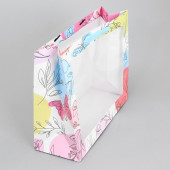 Пакет крафтовый с пластиковым окном «Поздравляю», 31 × 26 × 10 см      9136845