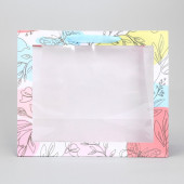 Пакет крафтовый с пластиковым окном «Поздравляю», 31 × 26 × 10 см      9136845