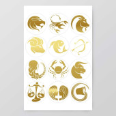 Наклейки (стикеры) "Знаки зодиака" 10х15 см, цвет золото, 5-312 10218871