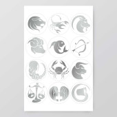 Наклейки (стикеры) "Знаки зодиака" 10х15 см, цвет серебро, 5-327 10218887