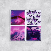 Объемные 3D стикеры на телефон «Violet», 4 шт, 3 × 3 см 10084325