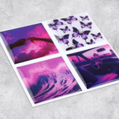 Объемные 3D стикеры на телефон «Violet», 4 шт, 3 × 3 см 10084325