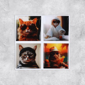 Объемные 3D стикеры на телефон «Котики», 4 шт, 3 × 3 см   10084321